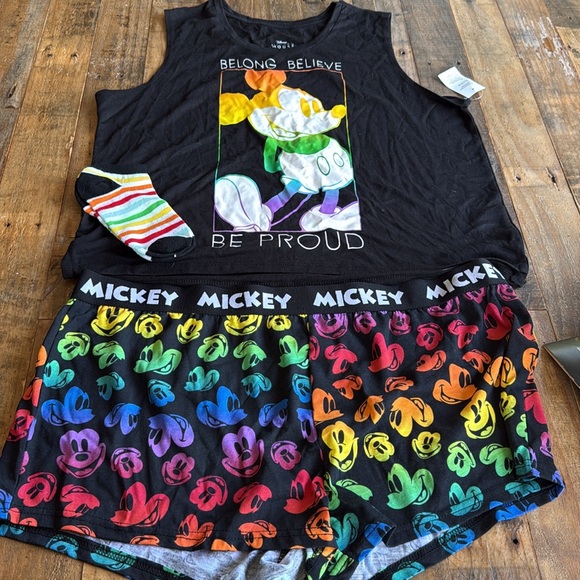 Disney Mickey Mouse 3 Piece Set XL(16-18) Unisex PJ Set - Picture 1 of 5